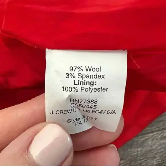 J. Crew red pleated wool blend casual skirt size 6 B73 - Picture 3 of 4